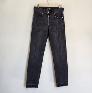 Express High-Rise Exposed Zip Cropped Skinny Jeans size 2R